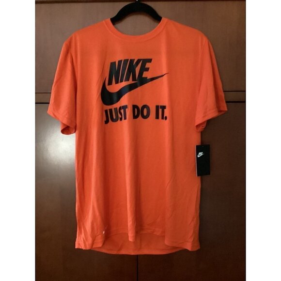 Men’s NIKE Dri Fit Just Do It T-shirt size: large color: orange / black - Picture 7 of 11